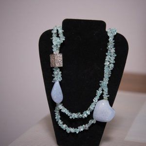 Aquamarine & Agate Necklace